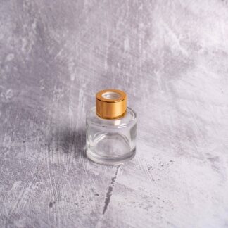 Μπουκάλι στρογγυλό με χρυσό καπάκι 50ml