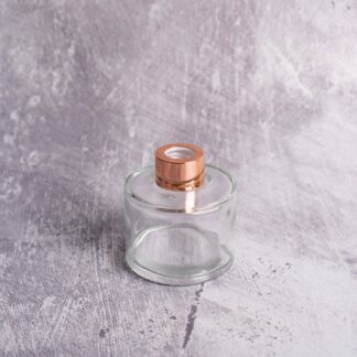 Μπουκάλι στρογγυλό με ροζ χρυσό καπάκι 100ml