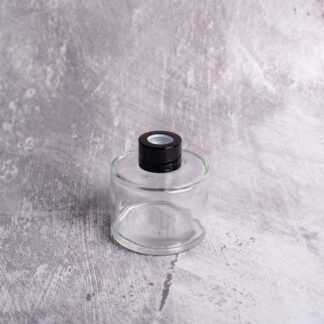 Μπουκάλι στρογγυλό με μαύρο καπάκι 100ml